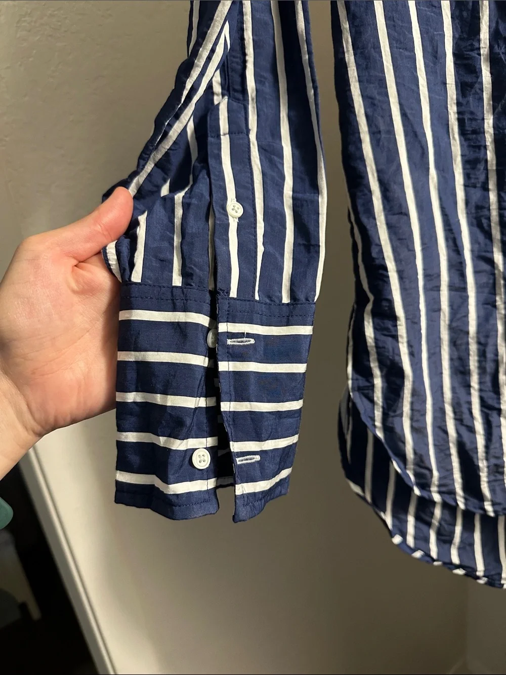 J. Crew Blue and Stripe Shirt